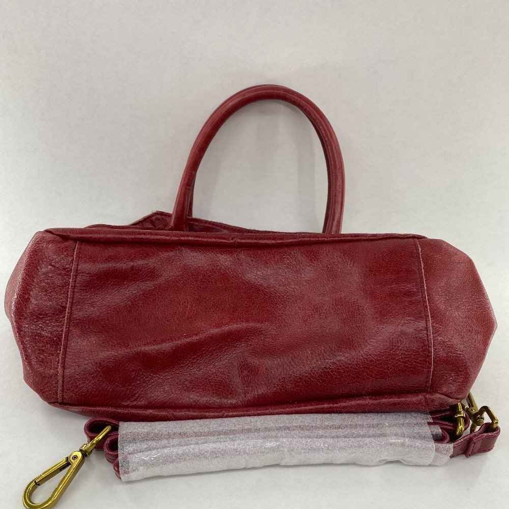 Elliott Lucca Red Leather Satchel Crossbody Bag - Picture 12 of 13